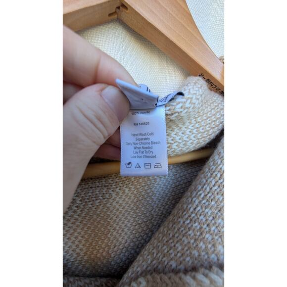 Attitudes By Renee Womens Plaid Cardigan Wrap Sz M Beige Cream Capsule Staple - Picture 6 of 6